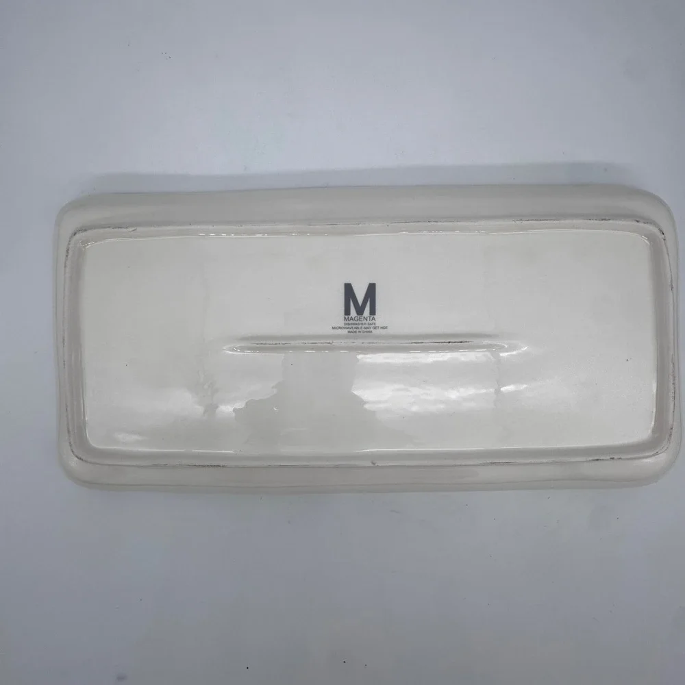 Magenta Rae Dunn Santa's Cookies Milk Tray Plate Christmas Holiday Serving Dish‎
